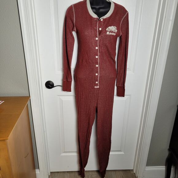 Roots Other - Roots Canada Long Johns XS Red One Piece Thermal Joggers Base Layer Loungewear